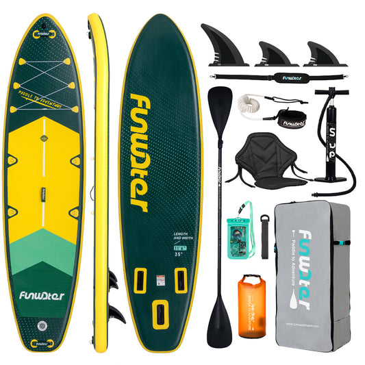 Set Placă SUP Kayak Gonflabilă FunWater ADVENTURE PRO Green 11'6'' 350 cm
