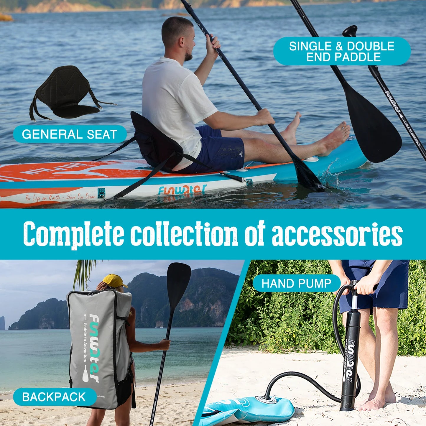 Placă de paddle gonflabilă FunWater CRUISE Paddleboard SUP RED