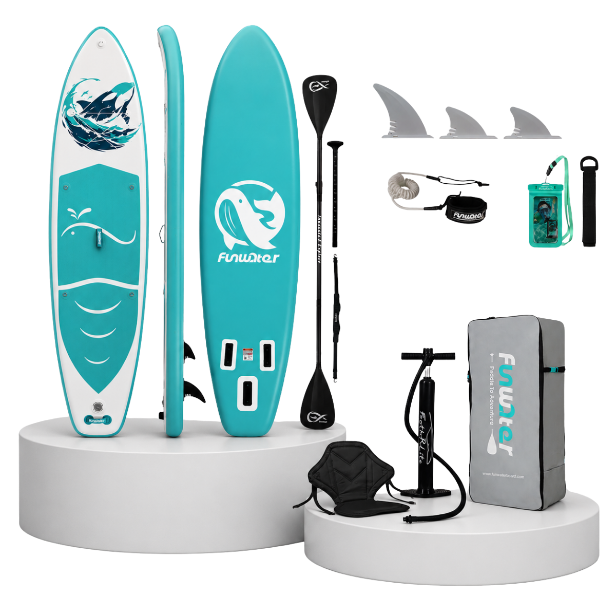 Set Placă SUP Kayak Gonflabilă FunWater WHALE 11'6'' 350 cm