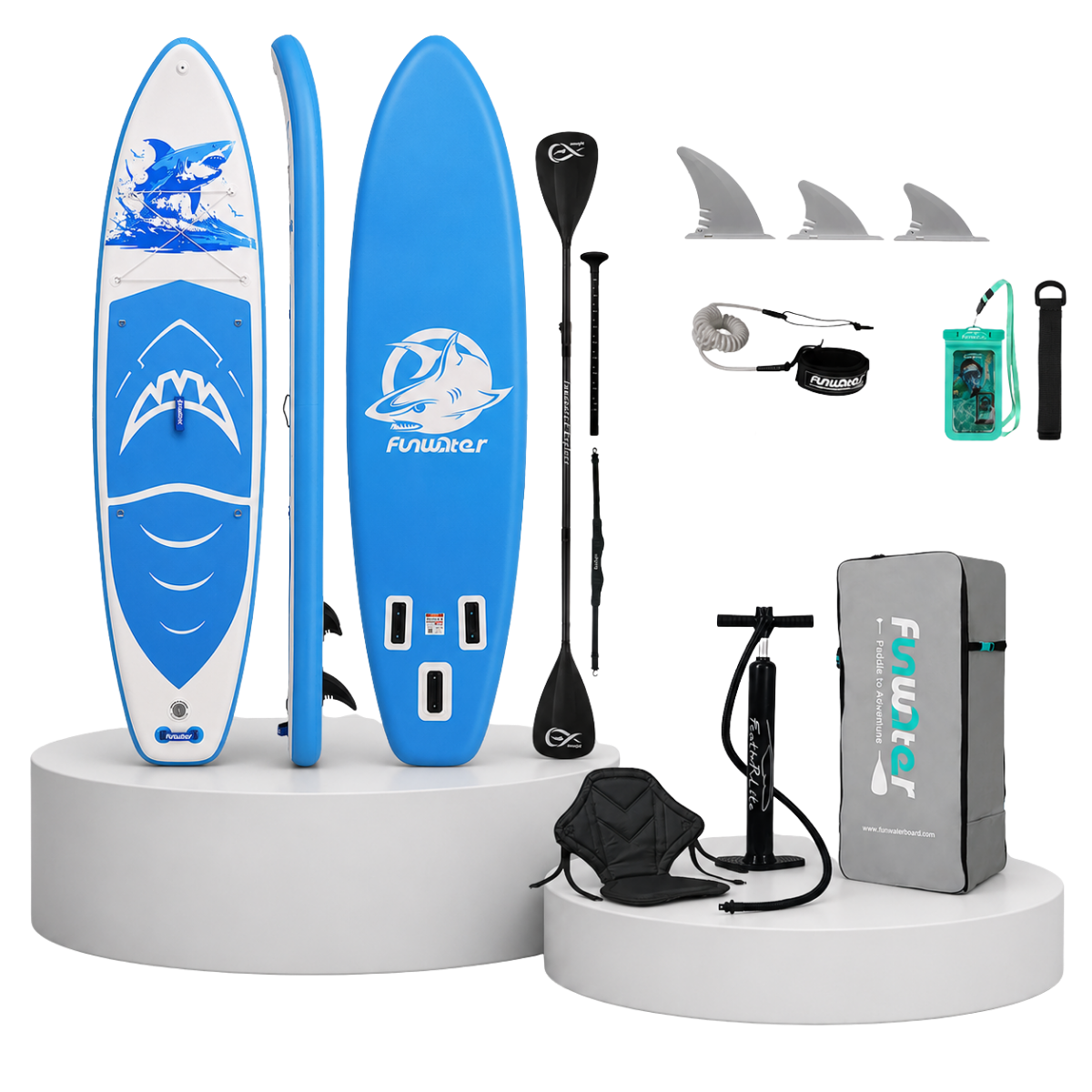 Set Placă SUP Kayak Gonflabilă FunWater SHARK 11'6'' 350 cm