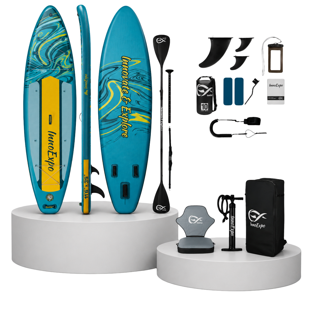 Set Placă SUP Kayak Gonflabilă Voyage 11'6'' 350 cm