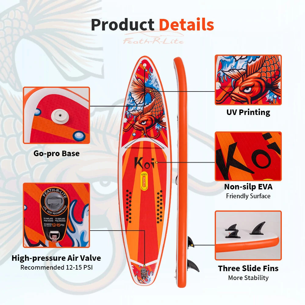Placă de paddle gonflabilă FunWater CRUISE Paddleboard SUP RED