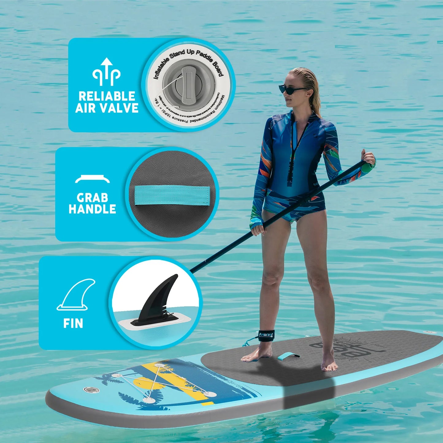 Set Placă SUP Gonflabilă FunWater PALM 11' 335 cm