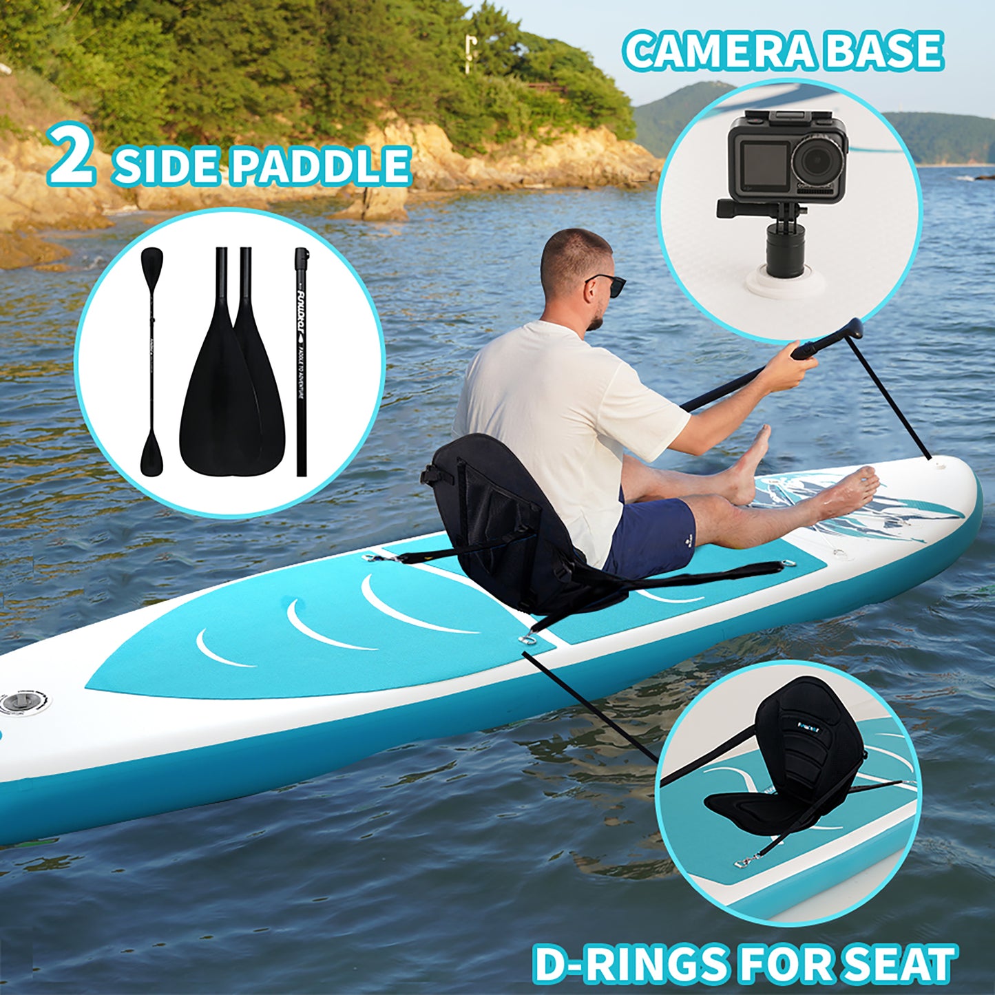 Set Placă SUP Kayak Gonflabilă FunWater WHALE 11'6'' 350 cm