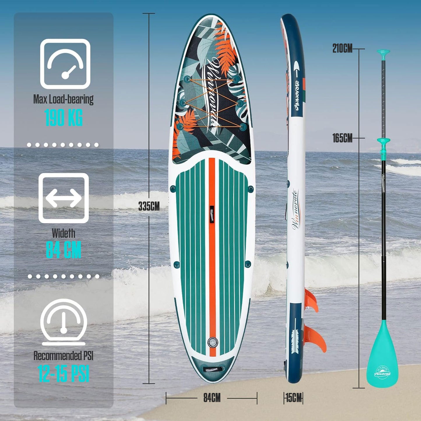 Set Placă SUP Gonflabilă TROPIC ESCAPE 11' 335 cm
