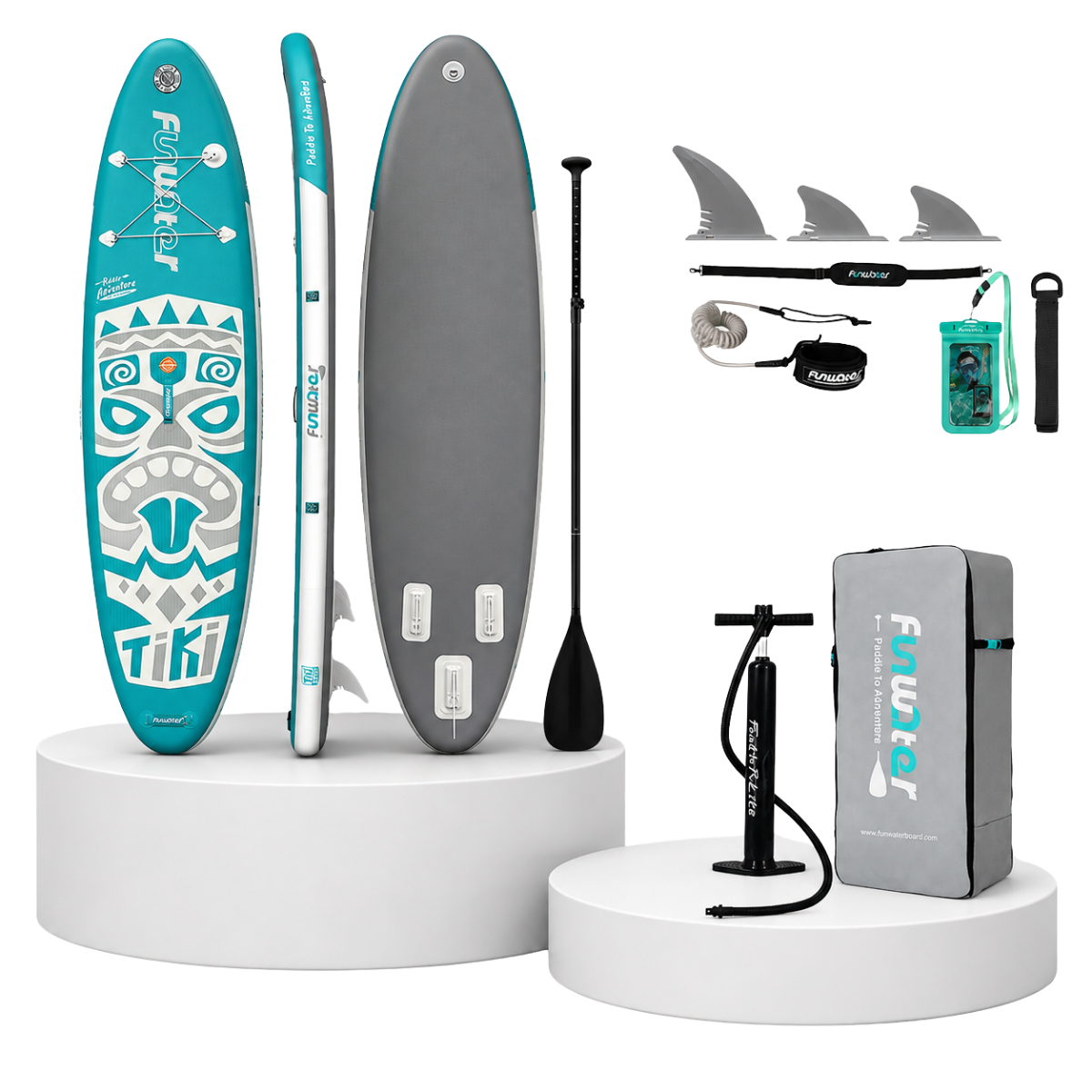 Set Placă SUP Gonflabilă FunWater TIKI Emerald 10'6''