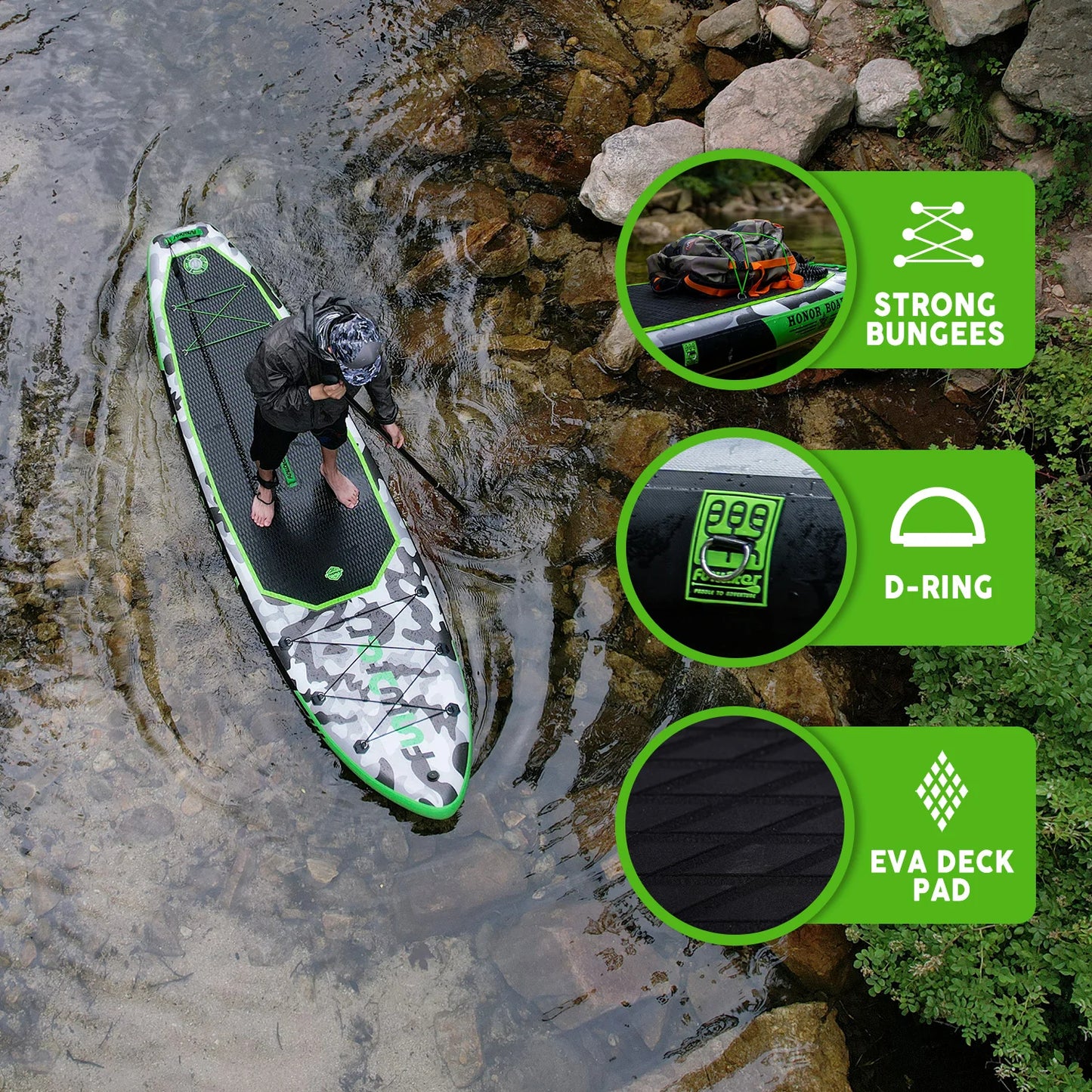 Placă de paddle gonflabilă FunWater CRUISE Paddleboard SUP RED