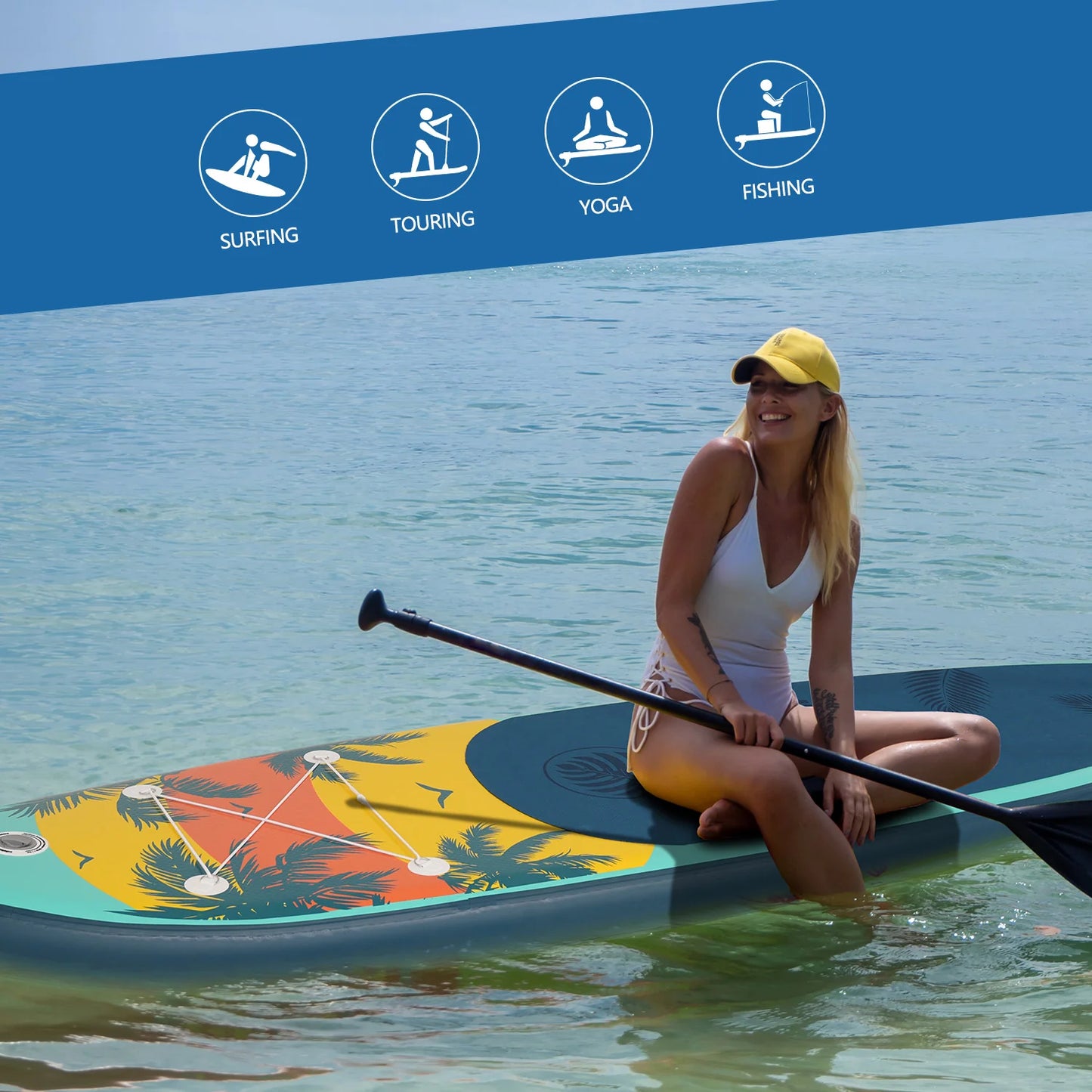 Placă cu vâsle gonflabilă FunWater Monkey Paddle Board SUP