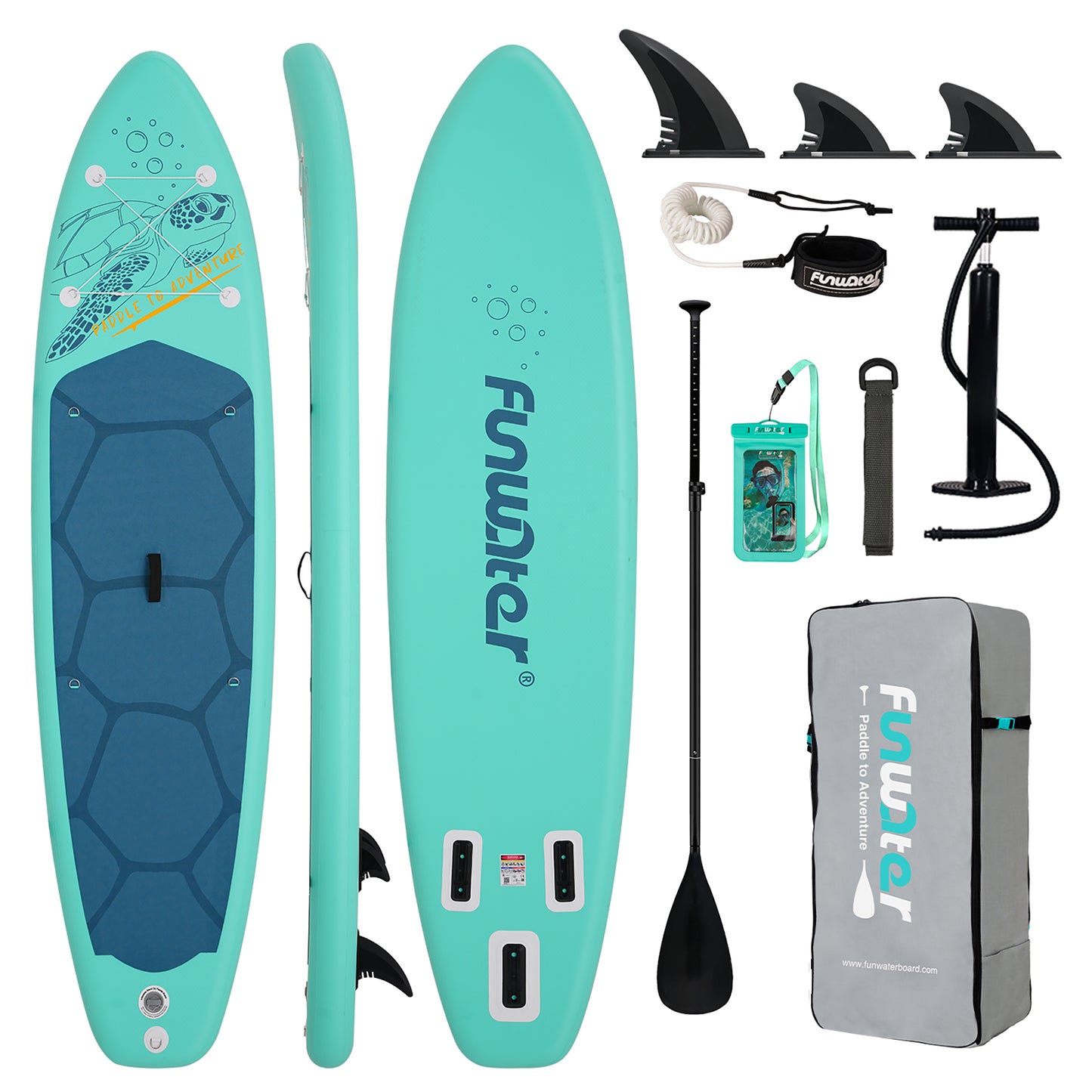 Set Placă SUP Gonflabilă FunWater TURTLE BAY 11' 335 cm