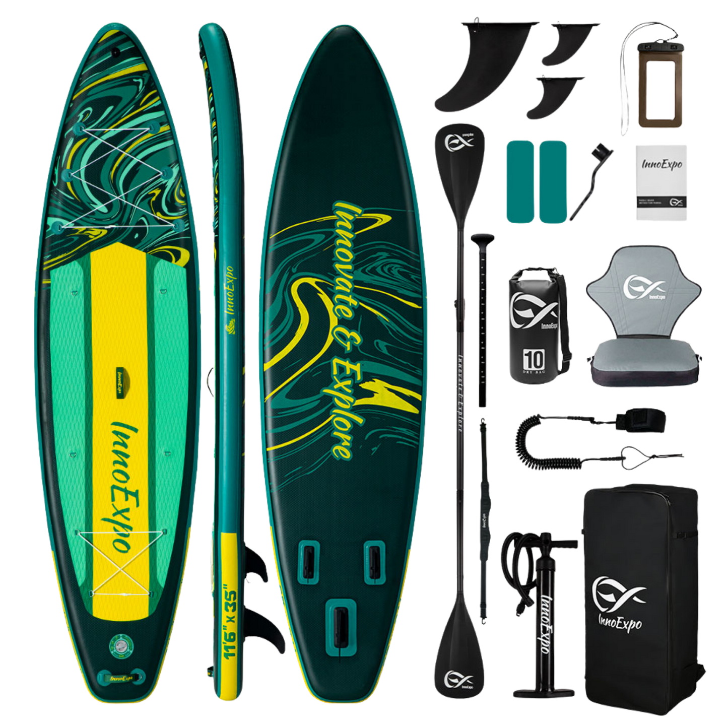 Set Placă SUP Kayak Gonflabilă Voyage 11'6'' 350 cm