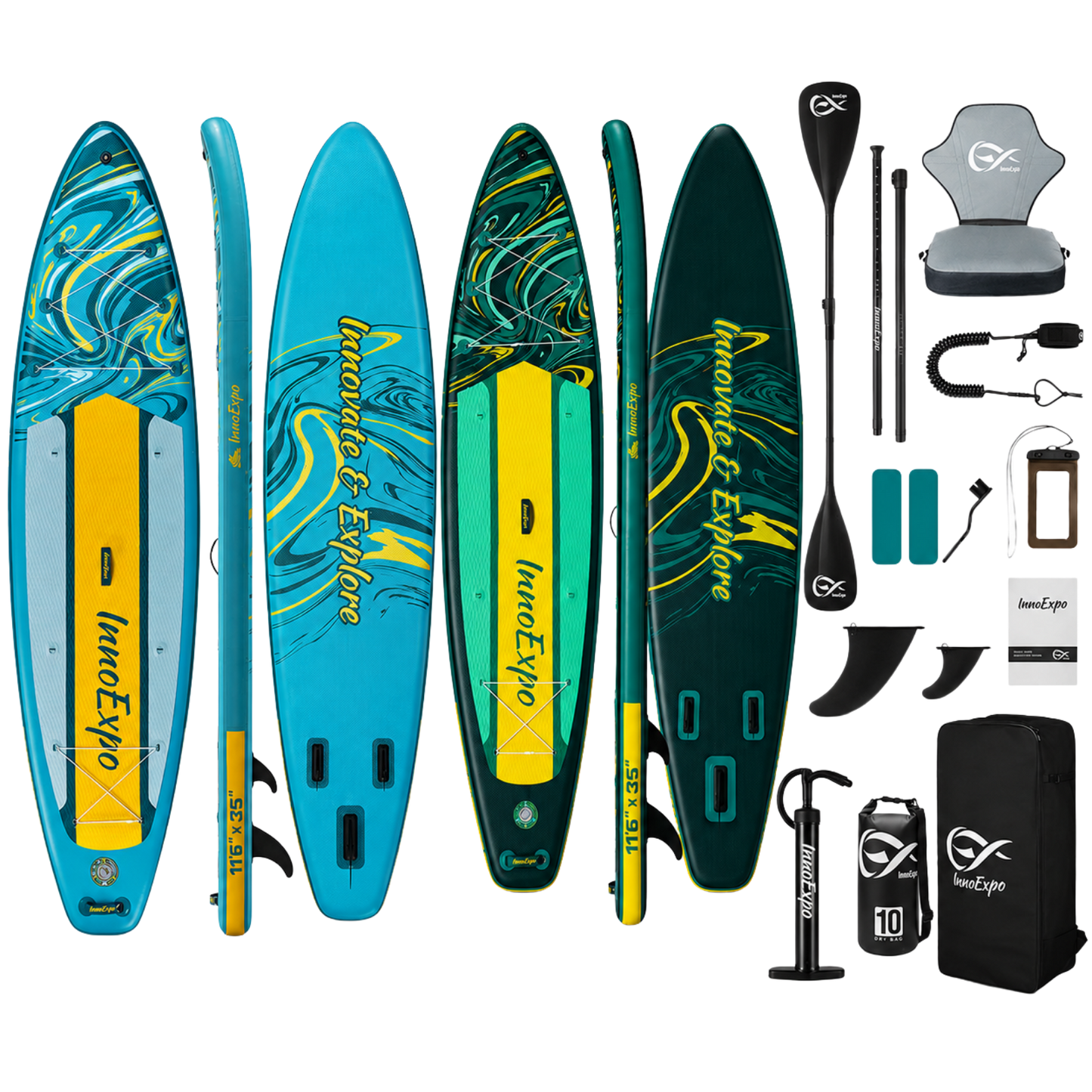 Set Placă SUP Kayak Gonflabilă Voyage 11'6'' 350 cm